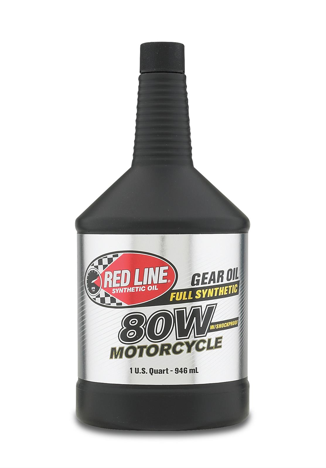Red Line 42704 80W Full Synthetic Motorcycle Gear Oil with ShockProof – 1 Quart Red Line