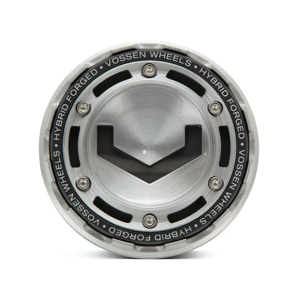 Vossen Billet Modular Cap - Large - Brushed w/ Grey Insert- CAP-MBC-LG-MS