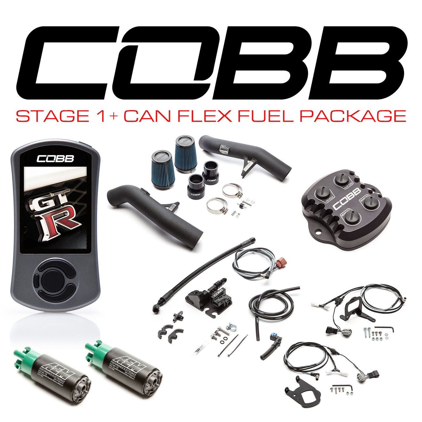 COBB 15-18 Nissan GT-R Stage 1+ CAN Flex Fuel Power Package w/TCM Flashing (RHD) NIS008001PFF-RHD