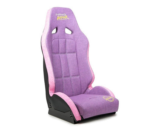 NRG Defender Water Resistant Steel Frame Susp. Seat - Purple w/ Pink Trim/Defender Logo/Side Bracket - DF-100PP-S