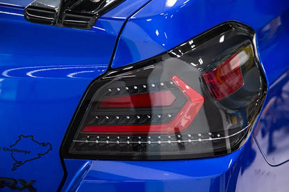 OLM Evolution Tail Lights (Clear Lens, Black Base, Red Bar) - 2015-2021 WRX / STI