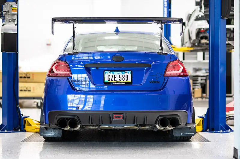 OLM Evolution Tail Lights - Clear Lens, Red Base, White Bar - 2015-2021 Subaru WRX / STI