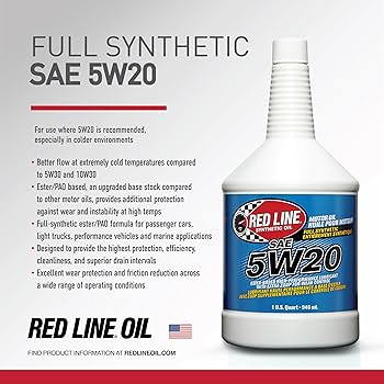 Red Line 15204 5W‑20 Full Synthetic Motor Oil – 1 Quart Red Line
