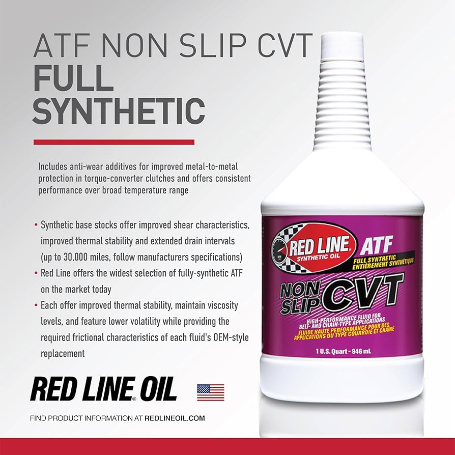 Red Line 30804 Non‑Slip CVT Fluid – 1 Quart Red Line