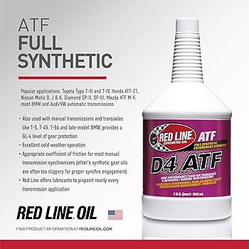 Red Line 30504 D4 Automatic Transmission Fluid – 1 Quart Red Line