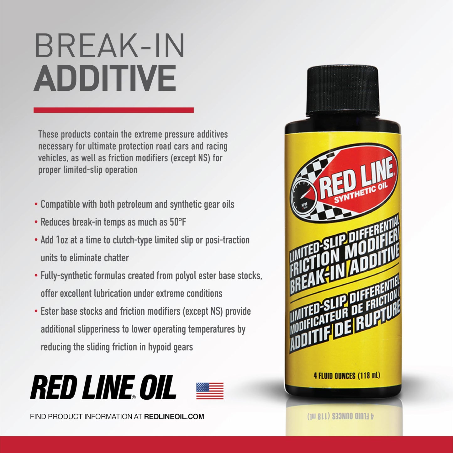 Red Line 80301 Friction Modifier & Break-In Additive – 4 oz Red Line