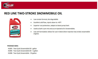Red Line 41005 Two-Stroke Snowmobile Oil – 1 Gallon Red Line