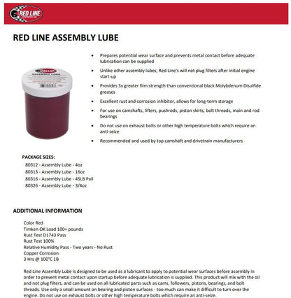 Red Line 80312 Assembly Lube – 4 oz Red Line