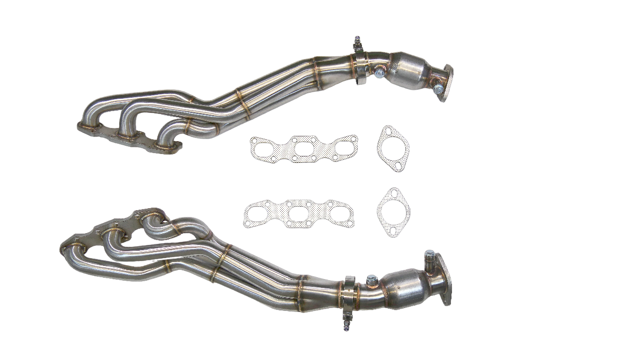 PLM Long Tube Headers Catted - Nissan VQ35DE HR 350Z G35 370Z PrivateLabelMfg
