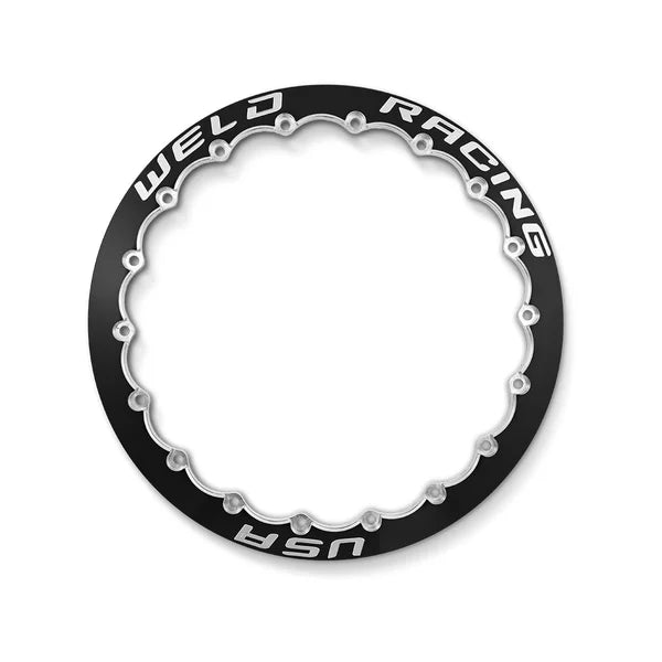 Weld Double Beadlock Ring 15in. / 18-Hole M/T Scallop Alpha 1 1 Ring - Black