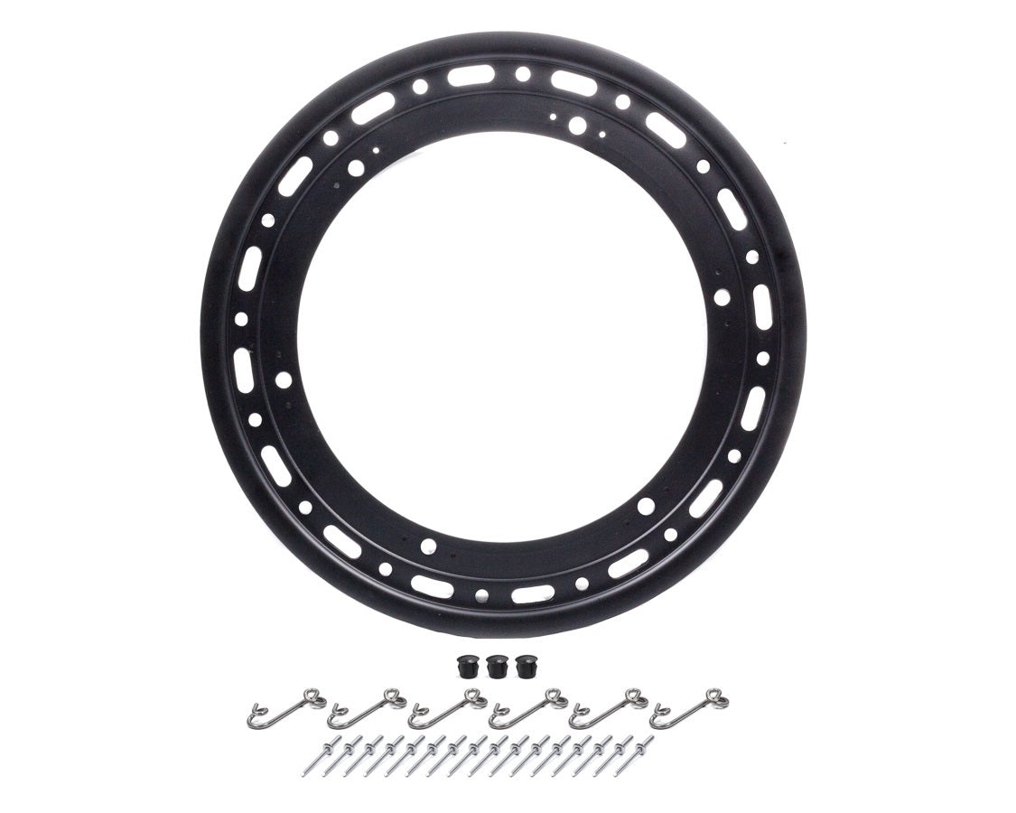 Weld Oval Beadlock Ring 15in. (16-Hole) - Black w/6-Dzus (No Cover)