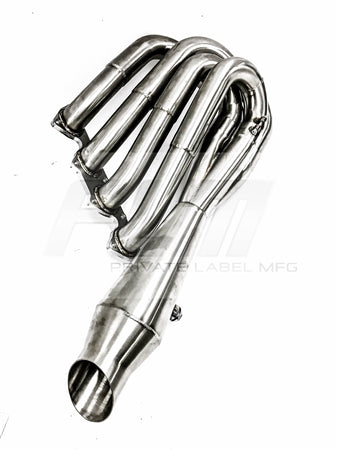 PLM Power Driven B-Series Hood Exit Race Header with 4-1 Megaphone B18 B20 PrivateLabelMfg