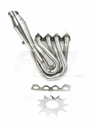 PLM Power Driven H-Series Hood Exit Race Header 4-1 Megaphone H22 F20B H22A PrivateLabelMfg