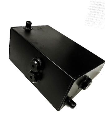 Standalone view of PLM aluminum reservoir tank for Audi A4 and S4 supercharged models