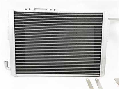 Frontal surface of PLM heat exchanger showing extended fin area for improved cooling