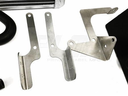 Organized view of included hardware and lines for PLM Audi B8 cooling combo