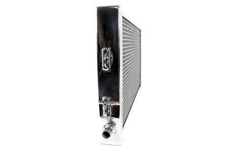 Side profile of PLM heat exchanger showing aluminum tank design