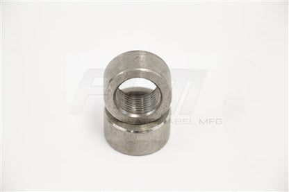 Close-up of PLM M18 x 1.5mm O2 sensor bung with zinc-coated threads