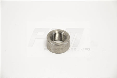 Side view of PLM mild steel O2 bung for exhaust sensor installation