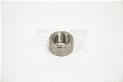 Side view of PLM mild steel O2 bung for exhaust sensor installation