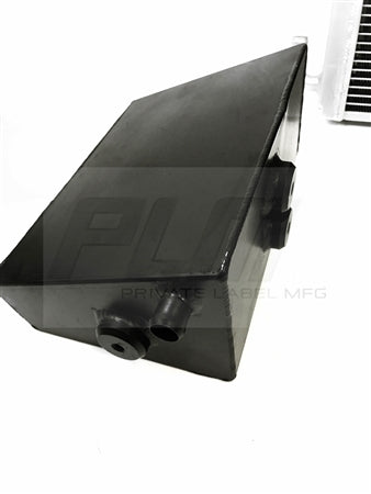 Alternate view of aluminum reservoir tank for added coolant capacity