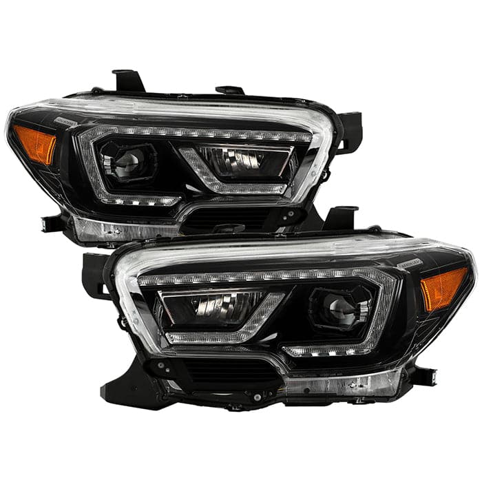 xTune Toyota Tacoma 2016-2019 TRD LED DRL Projector Headlights- Black PRO-JH-TTA16-FLED-TRD-BK