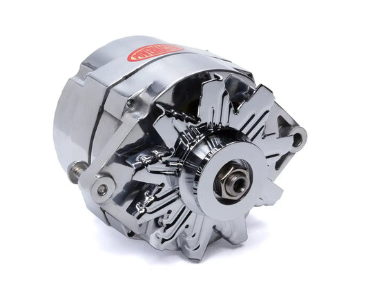 Powermaster Alternator GM 10SI  1V- Pulley 100 Amp Polished - 67127