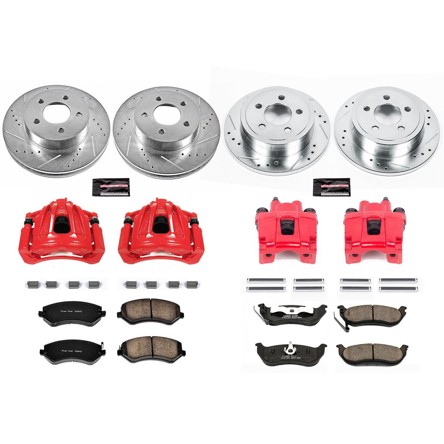 Power Stop 03-07 Jeep Liberty Front & Rear Z17 Evolution Geomet Coated Brake Kit