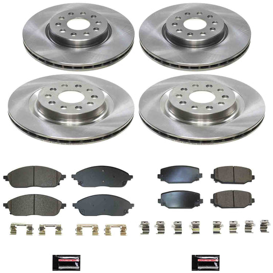 PowerStop KOE9280 Front and Rear Autospecialty Brake Kit for 2021-2024 Jeep Grand Cherokee L and 2022-2024 Jeep Grand Cherokee