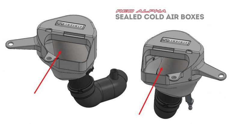AMS PERFORMANCE  INFINITI 2016-2021 Q50/Q60 RED ALPHA COLD AIR INTAKE KIT - ALP.28.08.0001-1 AMS