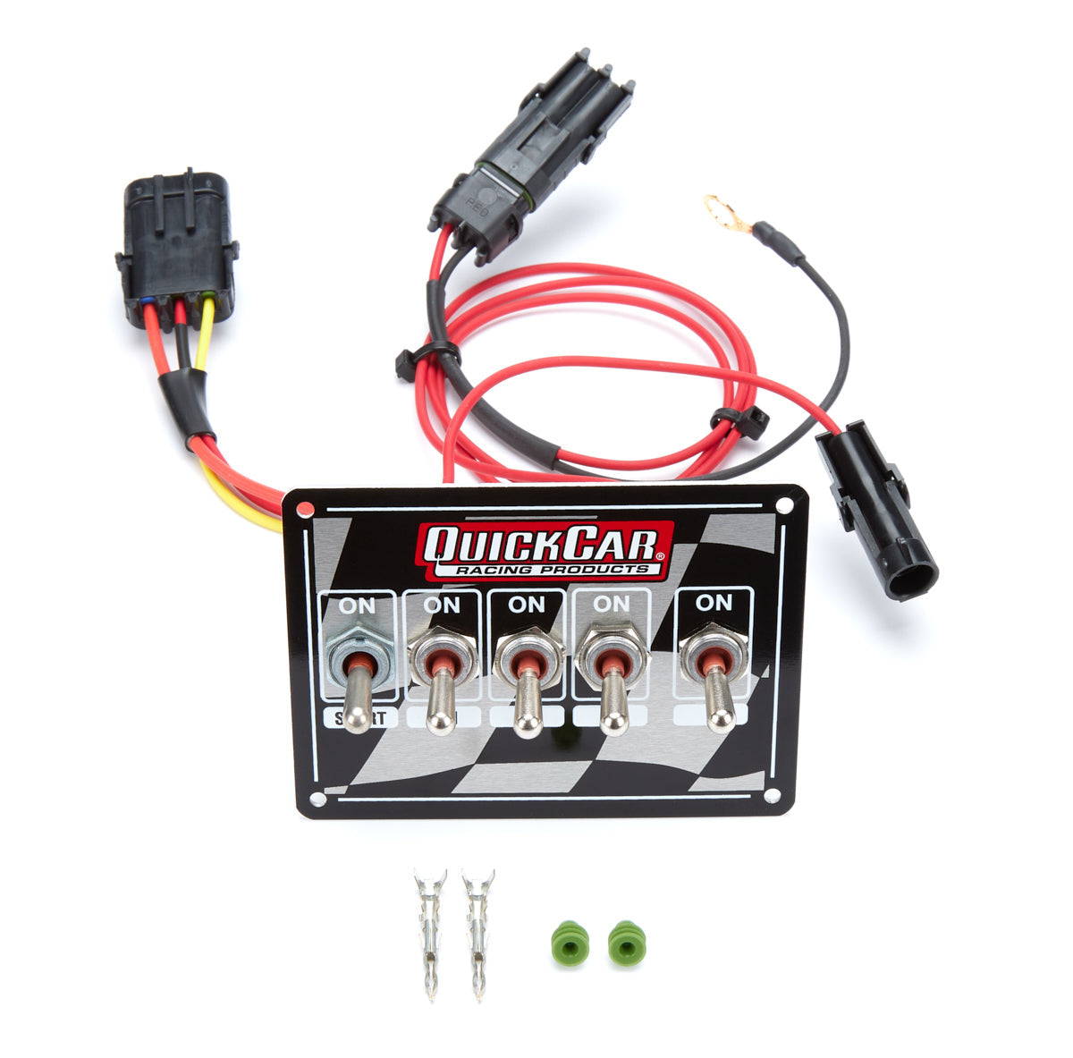 Ignition Panel - Single Ing. w/Acc Switches Chck QUICKCAR RACING PRODUCTS