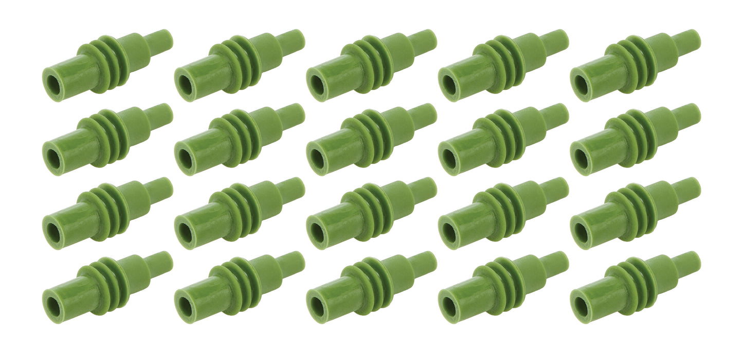 Green Cavity Plug Weatherpack 20 pack QUICKCAR RACING PRODUCTS