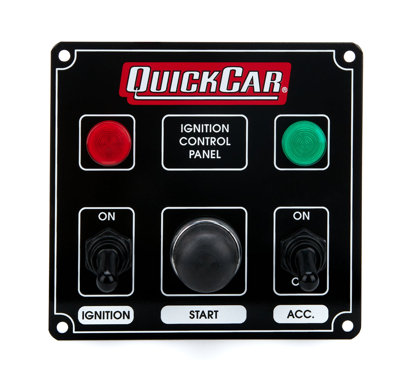 Ignition Panel Black w/ 1 Acc. & Lights QUICKCAR RACING PRODUCTS