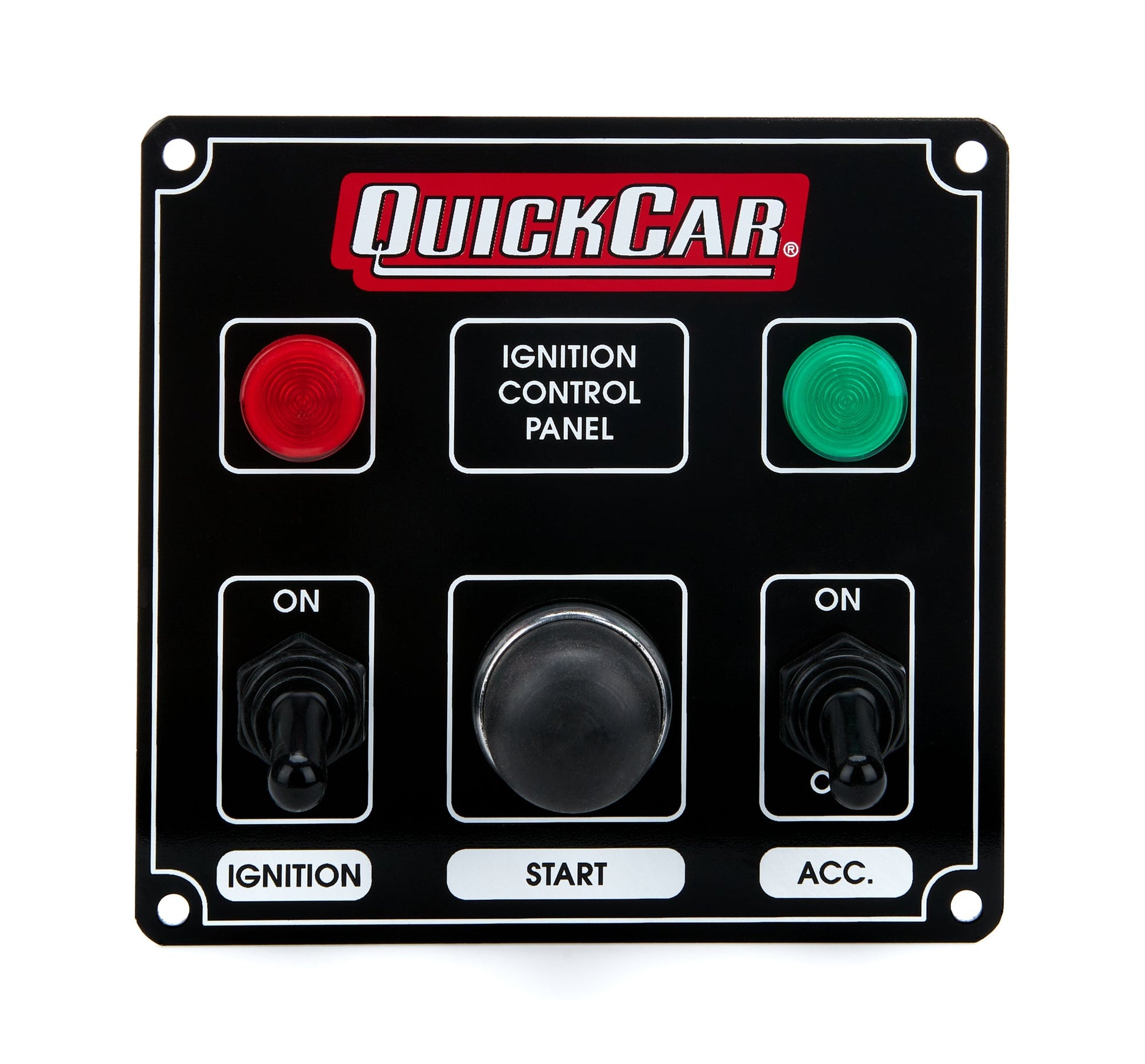 Ignition Panel Black w/ 1 Acc. & Lights QUICKCAR RACING PRODUCTS