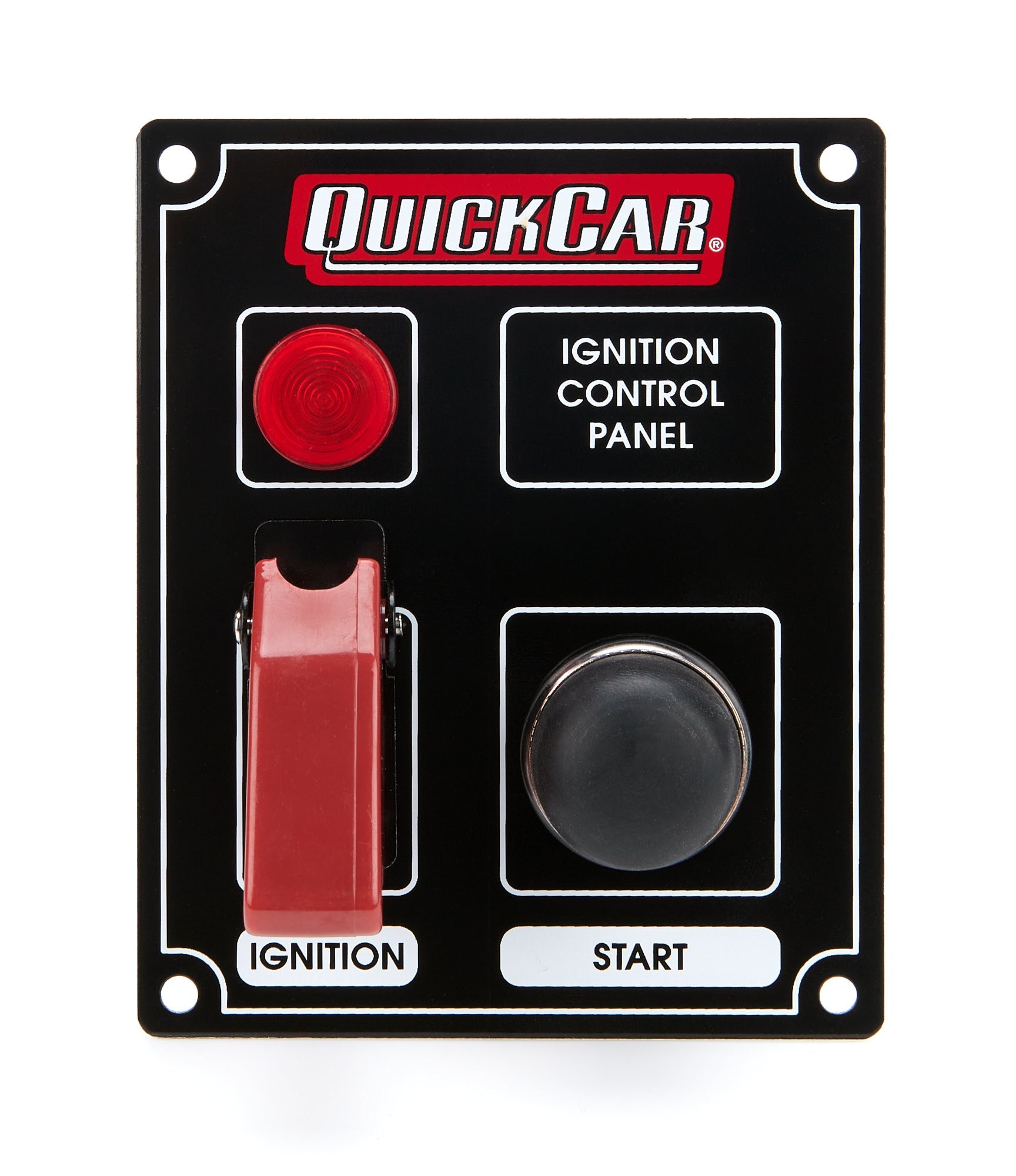 Ignition Panel Black w/ Flip Switch & Lights QUICKCAR RACING PRODUCTS
