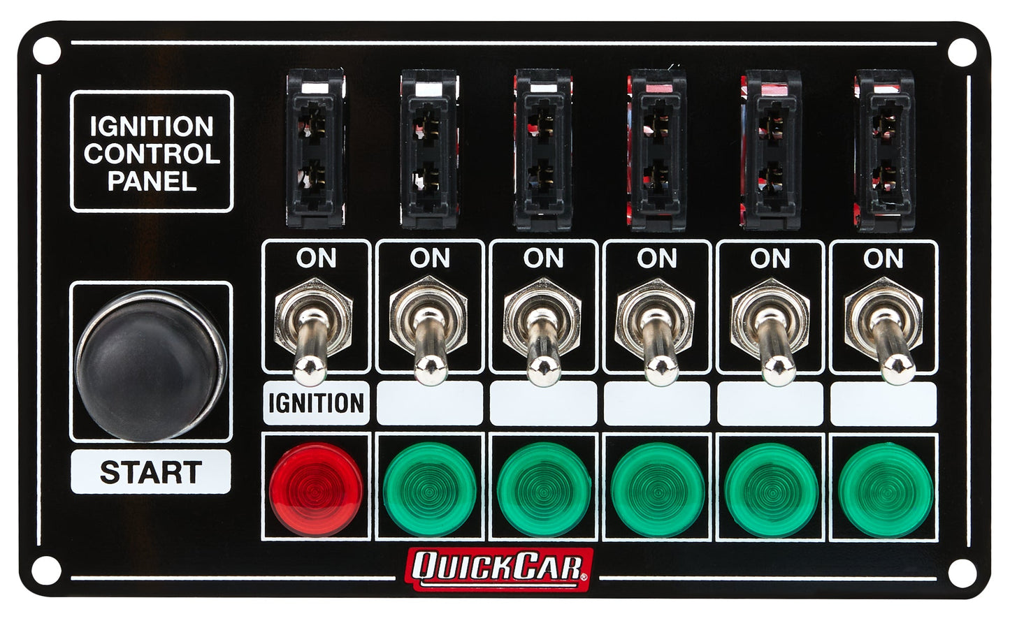 Ignition Panel Blk Fused w/Start But. & Lights QUICKCAR RACING PRODUCTS