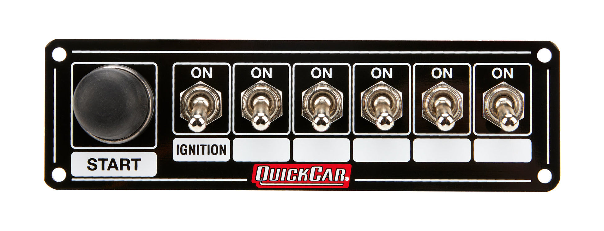 Ignition Panel Blk. w/ Start But. 5 Acc. QUICKCAR RACING PRODUCTS
