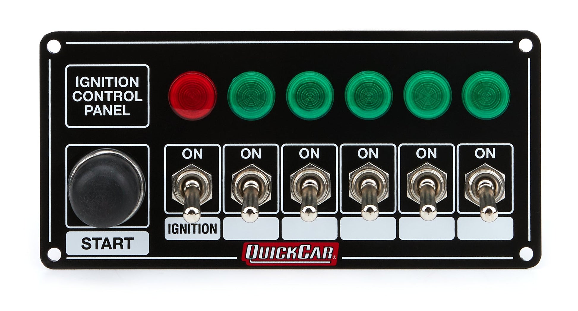 Ignition Panel Blk w/ Start But. 5 Acc. & Ligh QUICKCAR RACING PRODUCTS