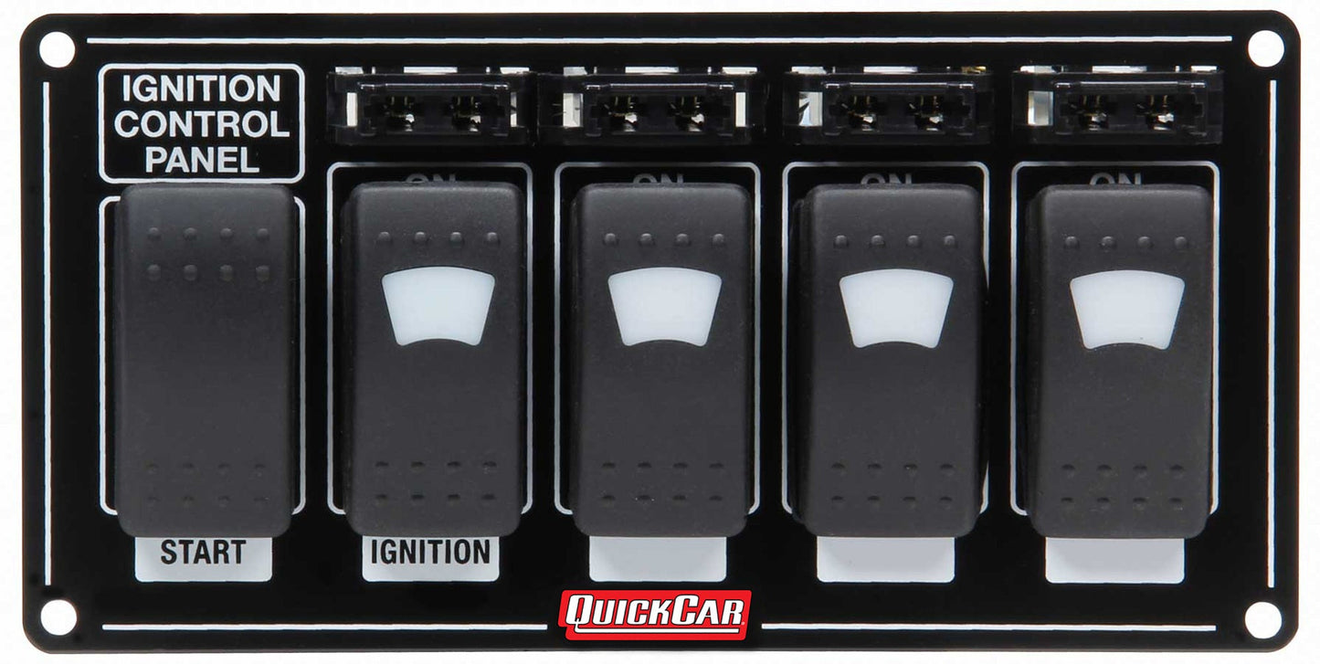 Ignition Panel w/ Rocker Switches Fuses & Lights QUICKCAR RACING PRODUCTS