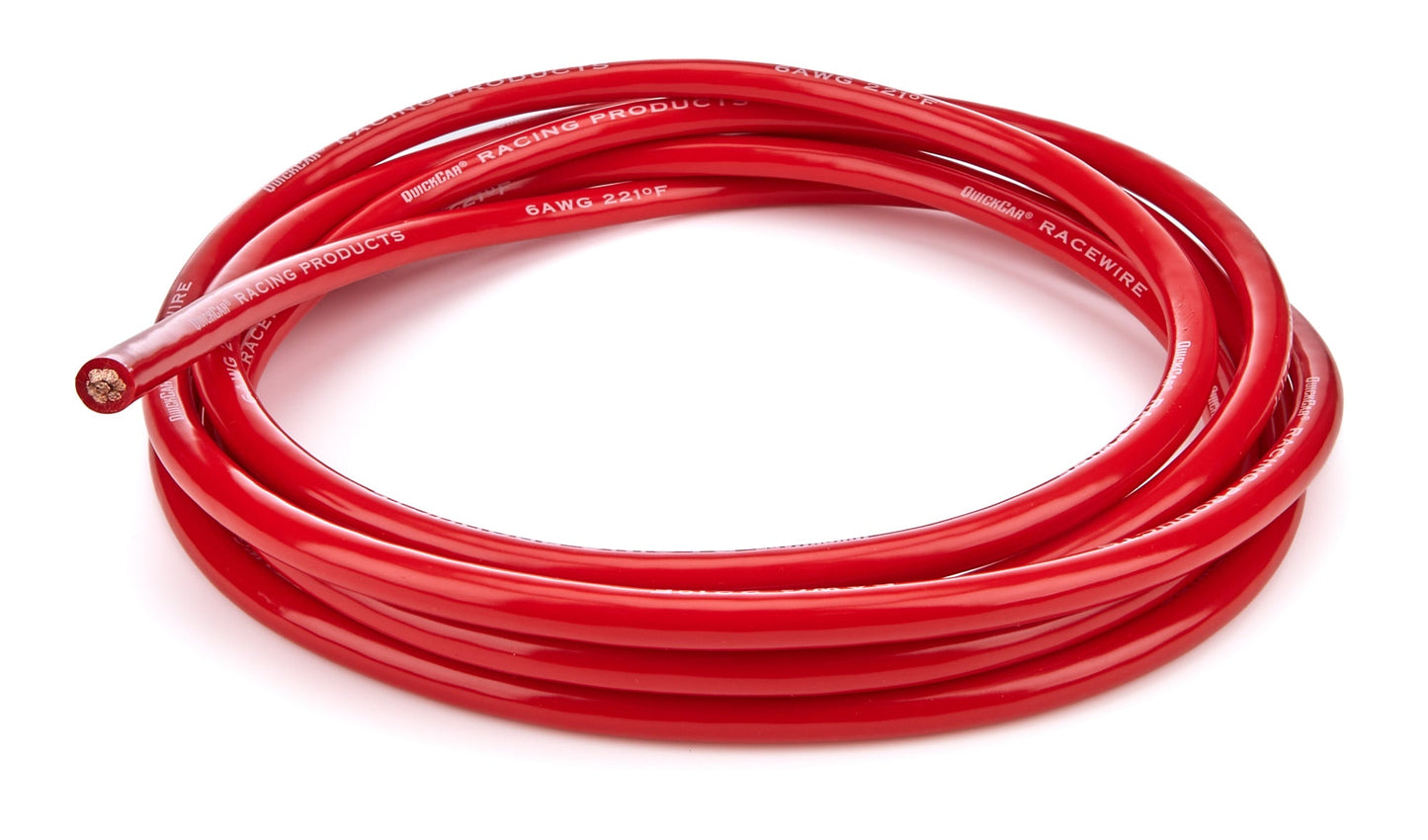 Battery Cable  6 Gauge Red  10ft Length QUICKCAR RACING PRODUCTS