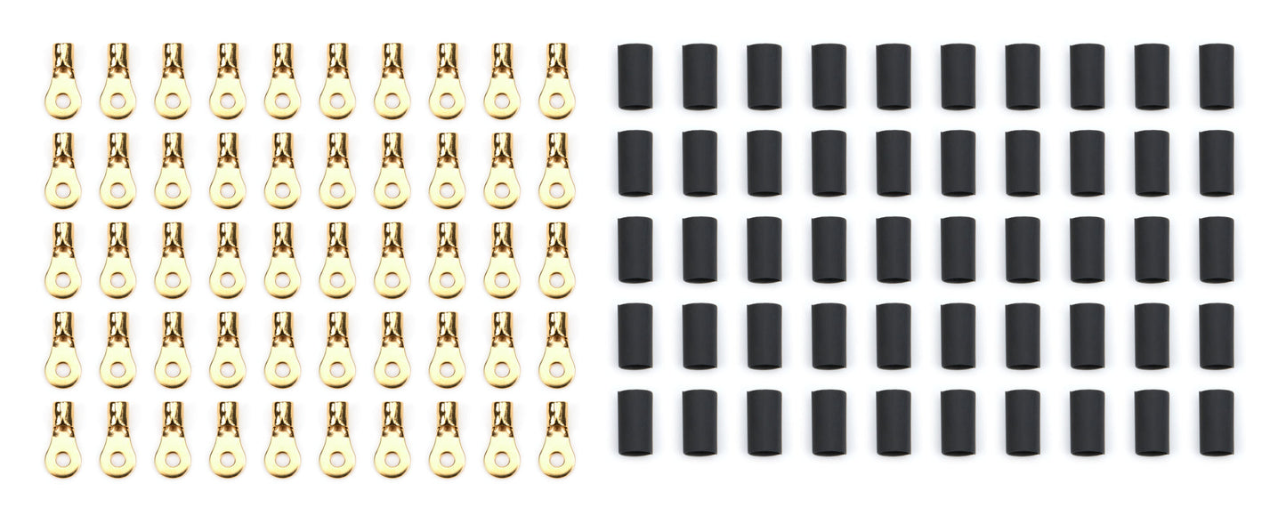 Ring Terminal #6 10-12 Ga w/Heat Shrink 50pk QUICKCAR RACING PRODUCTS