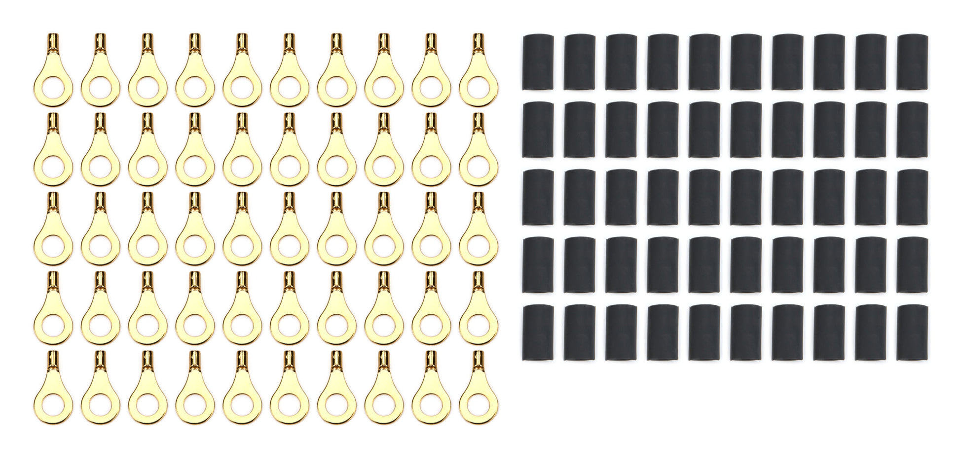 Ring Terminal 1/4in 18- 22 Ga w/Heat Shrink 50pk QUICKCAR RACING PRODUCTS