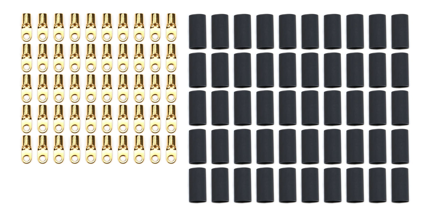 Ring Terminal #8 8 Ga w/Heat Shrink 50pk QUICKCAR RACING PRODUCTS