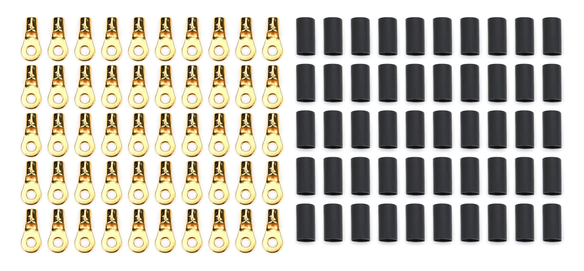 Ring Terminal #8 10-12 Ga w/Heat Shrink 50pk QUICKCAR RACING PRODUCTS