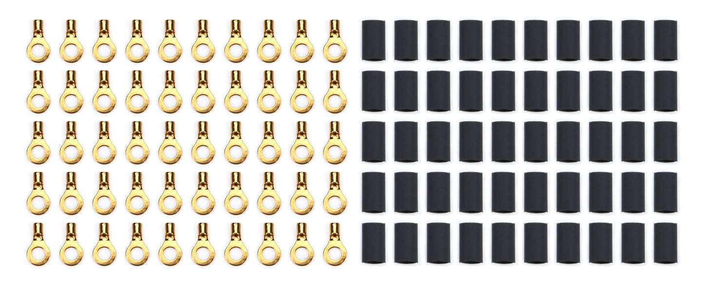 Ring Terminal #10 14-16 Ga w/Heat Shrink 50pk QUICKCAR RACING PRODUCTS