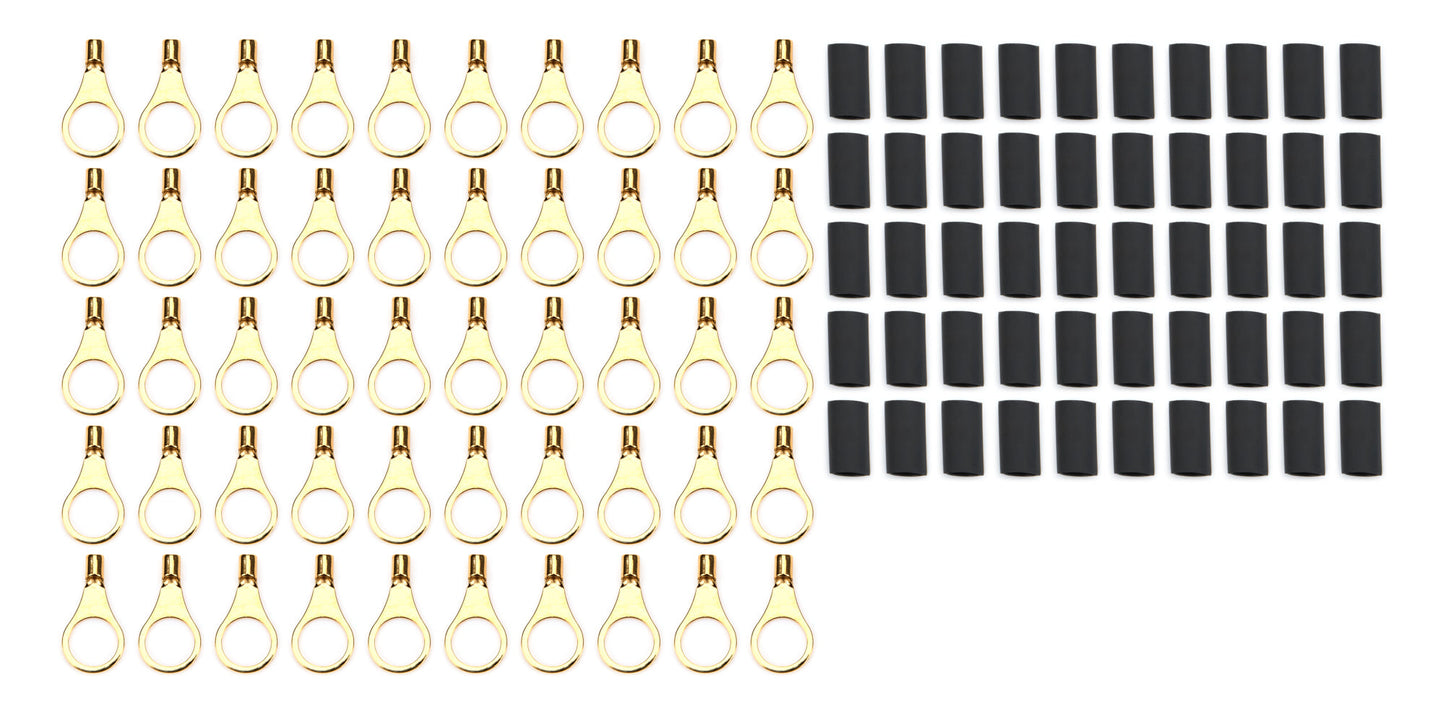 Ring Terminal 3/8in 14- 16 Ga w/Heat Shrink 50pk QUICKCAR RACING PRODUCTS