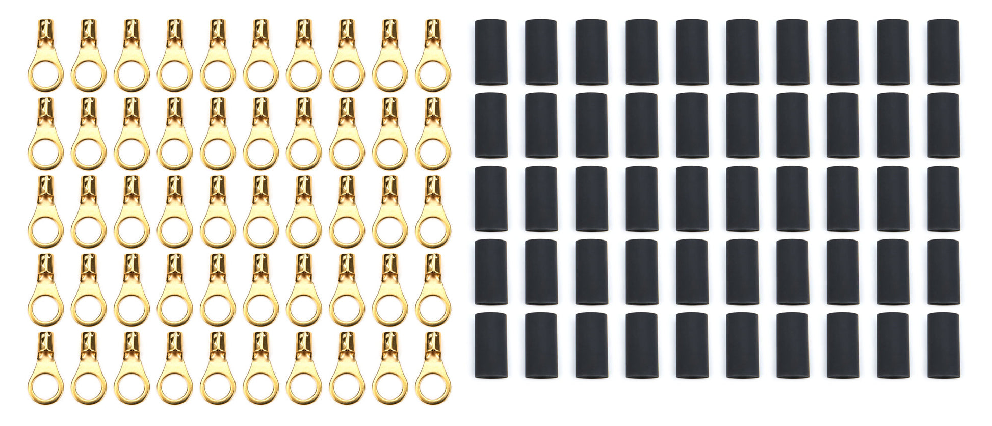 Ring Terminal 3/8in 8-10 Ga w/Heat Shrink 50pk QUICKCAR RACING PRODUCTS