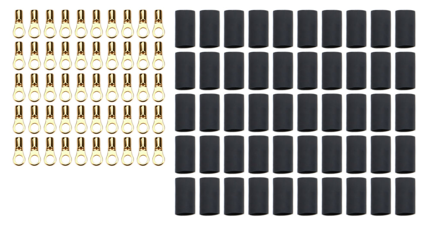 Ring Terminal #6 16-22 Ga w/Heat Shrink 50pk QUICKCAR RACING PRODUCTS