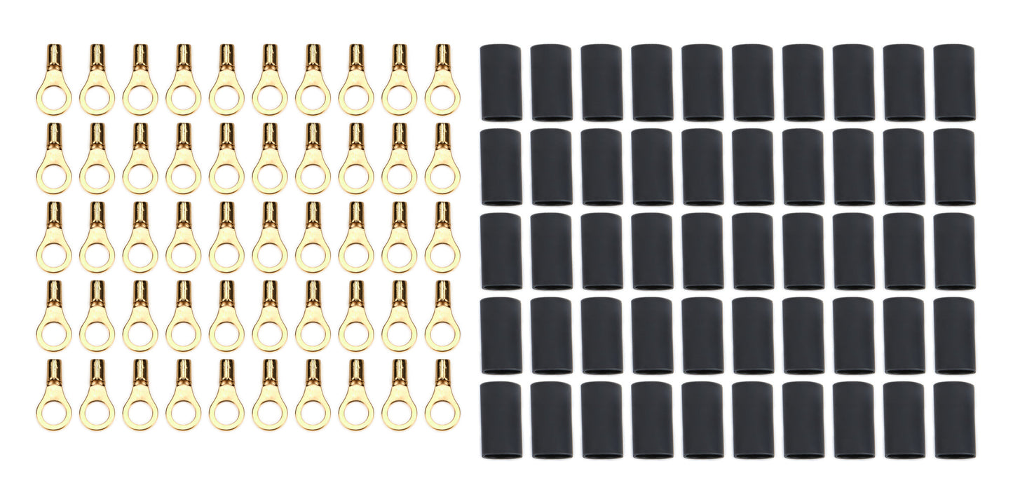 Ring Terminal #10 16-22 Ga w/Heat Shrink 50pk QUICKCAR RACING PRODUCTS