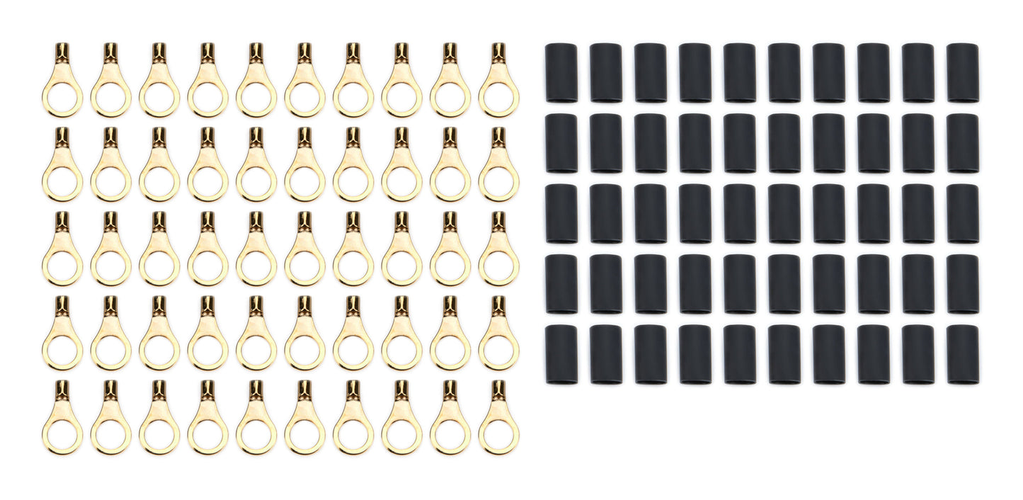 Ring Terminal 5/16in 14- 16 Ga w/Heat Shrink 50pk QUICKCAR RACING PRODUCTS